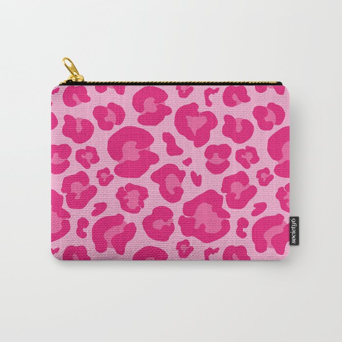 Pink Leopard Print Pattern Wallpaper - Preppy Aesthetic Carry All Pouch Gallery Image 1