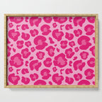 Pink Leopard Print Pattern Wallpaper - Preppy Aesthetic Serving Tray Gallery Image 1