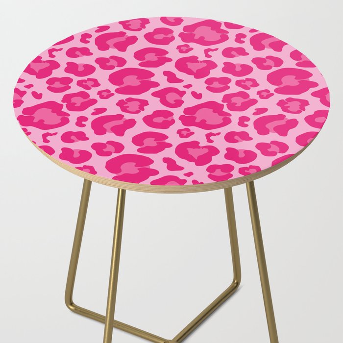 Pink Leopard Print Pattern Wallpaper - Preppy Aesthetic Side Table Gallery Image 2