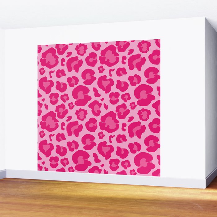 Pink Leopard Print Pattern Wallpaper - Preppy Aesthetic Wall Mural Gallery Image 2