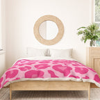 Pink Leopard Print Pattern Wallpaper - Preppy Aesthetic Duvet Cover Gallery Image 3