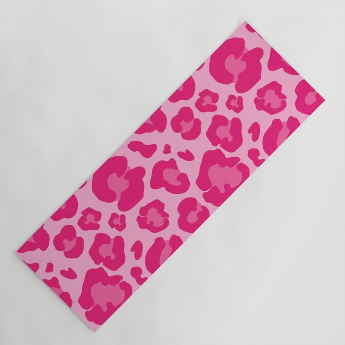 Pink Leopard Print Pattern Wallpaper - Preppy Aesthetic Yoga Mat Gallery Image 1