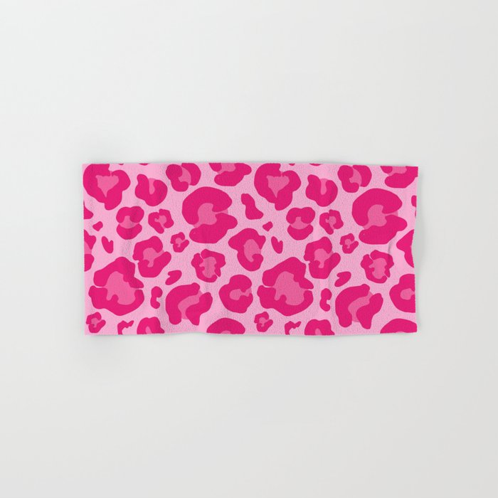 Pink Leopard Print Pattern Wallpaper - Preppy Aesthetic Bath Towel Gallery Image 1