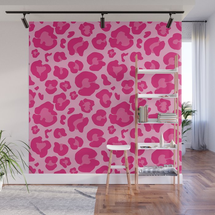 Pink Leopard Print Pattern Wallpaper - Preppy Aesthetic Wall Mural Gallery Image 1