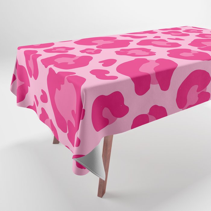 Pink Leopard Print Pattern Wallpaper - Preppy Aesthetic Tablecloth Gallery Image 1