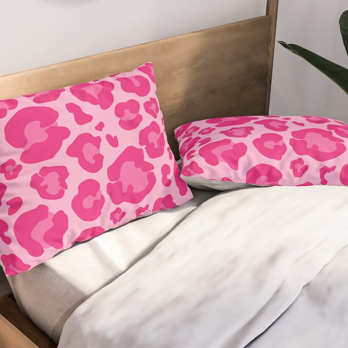 Pink Leopard Print Pattern Wallpaper - Preppy Aesthetic Pillow Sham Gallery Image 2