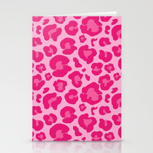 Pink Leopard Print Pattern Wallpaper - Preppy Aesthetic Stationery Card Gallery Image 2