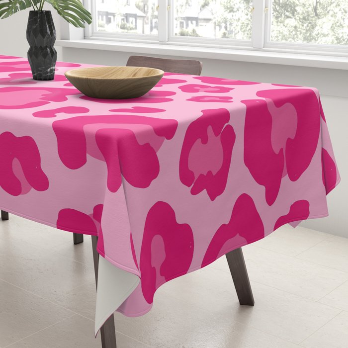 Pink Leopard Print Pattern Wallpaper - Preppy Aesthetic Tablecloth Gallery Image 3