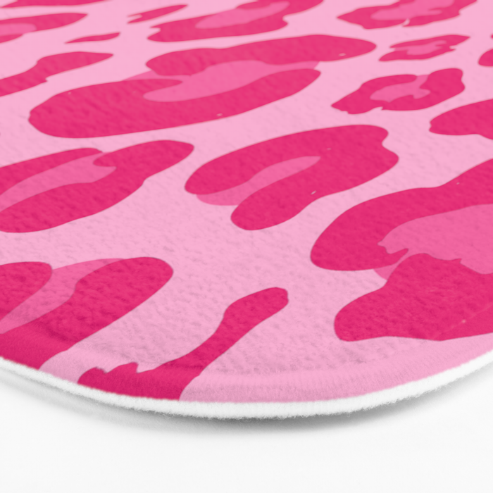 Pink Leopard Print Pattern Wallpaper - Preppy Aesthetic Bath Mat Gallery Image 3