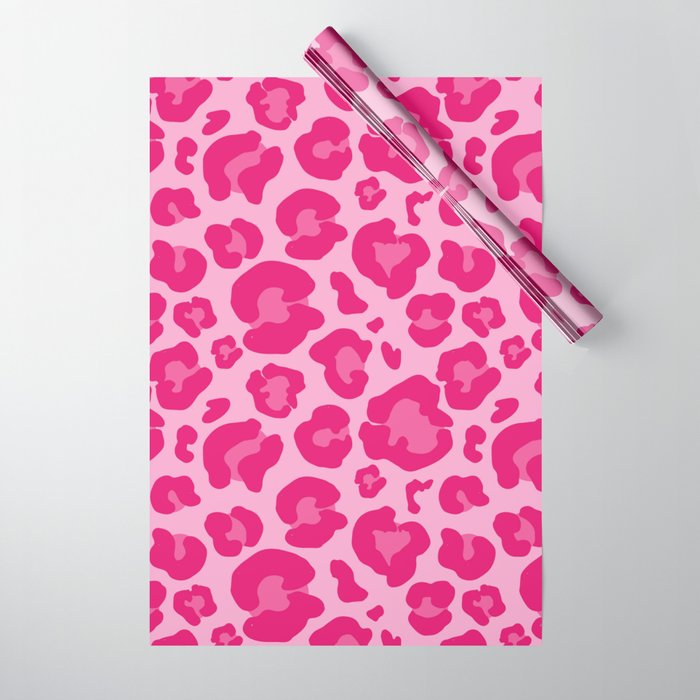 Pink Leopard Print Pattern Wallpaper - Preppy Aesthetic Wrapping Paper Gallery Image 1