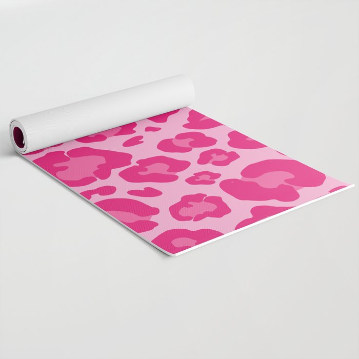 Pink Leopard Print Pattern Wallpaper - Preppy Aesthetic Yoga Mat Gallery Image 2