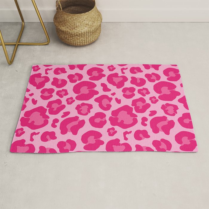 Pink Leopard Print Pattern Wallpaper - Preppy Aesthetic Rug Gallery Image 1