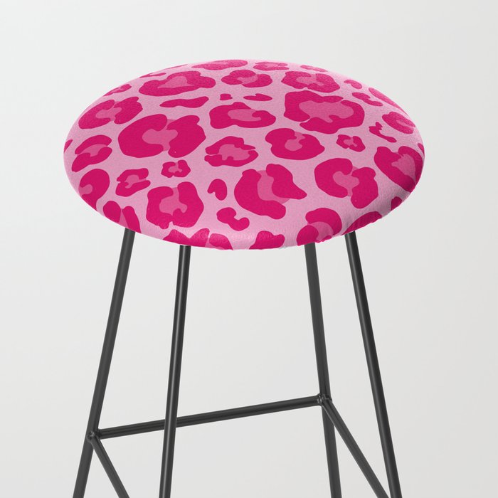 Pink Leopard Print Pattern Wallpaper - Preppy Aesthetic Stool Gallery Image 2