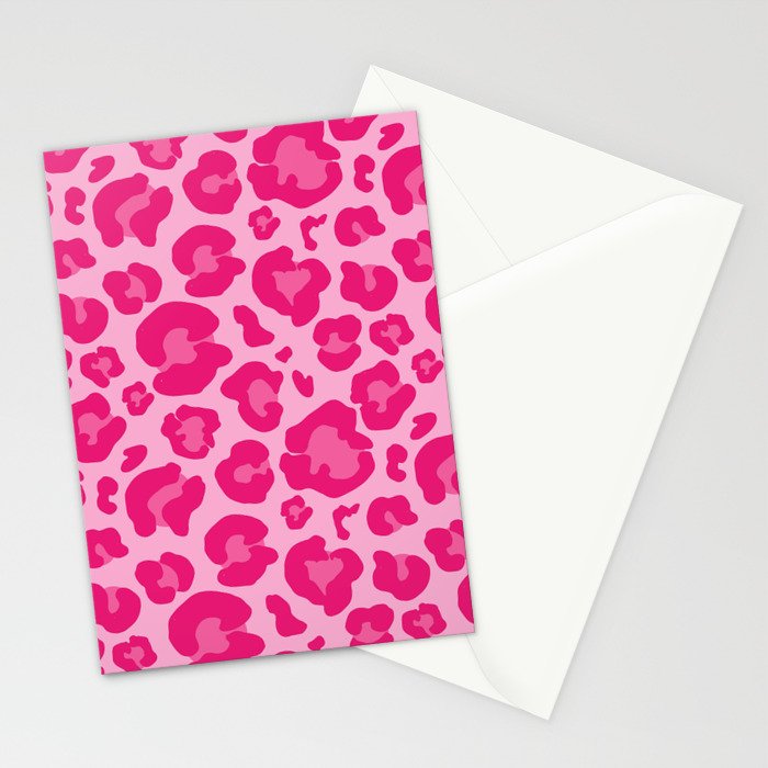 Pink Leopard Print Pattern Wallpaper - Preppy Aesthetic Stationery Card Gallery Image 2