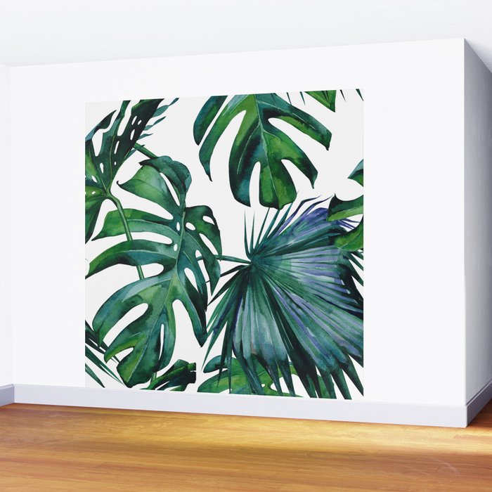 Tropical Palm Leaves Classic Wall Mural Gallery Image 2