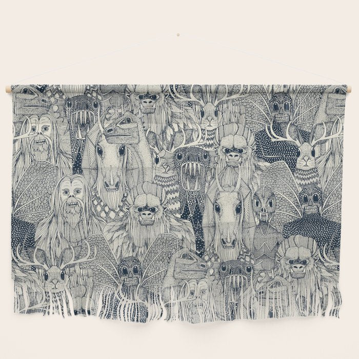 cryptid crowd indigo pearl Wall Hanging Gallery Image 1