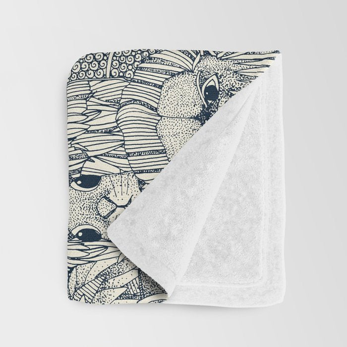 cryptid crowd indigo pearl Throw Blanket Gallery Image 3