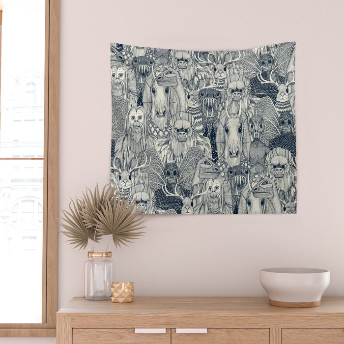cryptid crowd indigo pearl Wall Tapestry Gallery Image 2