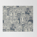cryptid crowd indigo pearl Throw Blanket Gallery Image 2