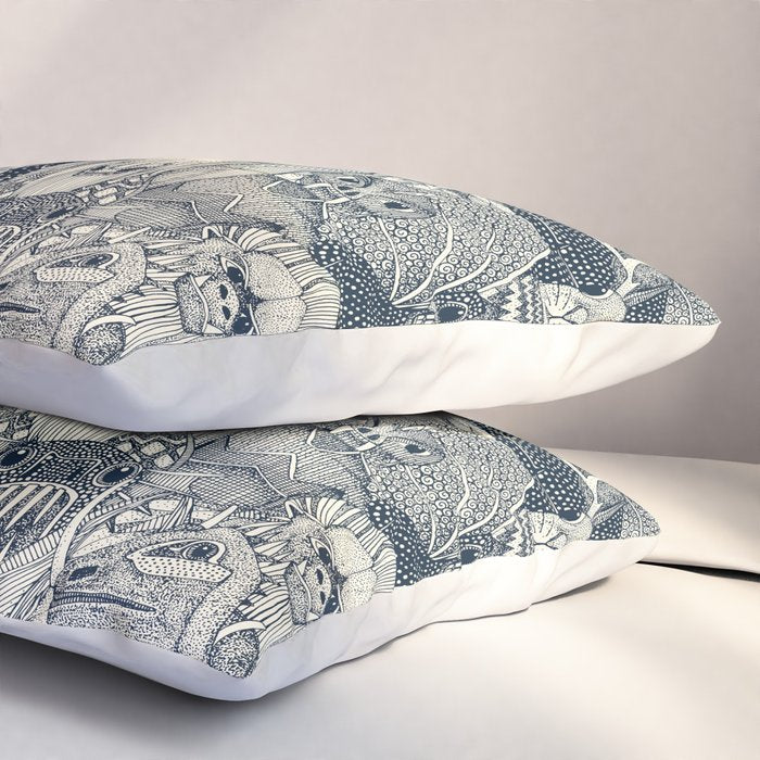 cryptid crowd indigo pearl Pillow Sham Gallery Image 3
