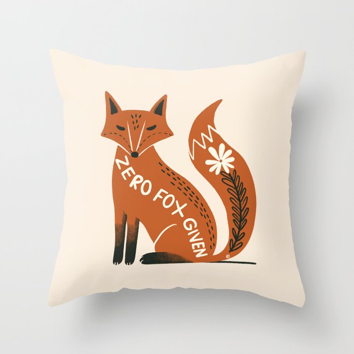 Zero fox given Throw Pillow Gallery Image 6