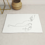 Dog and Owner Fist Bump Line Drawing Rug Gallery Image 1