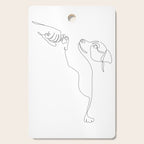 Dog and Owner Fist Bump Line Drawing Cutting Board Gallery Image 1