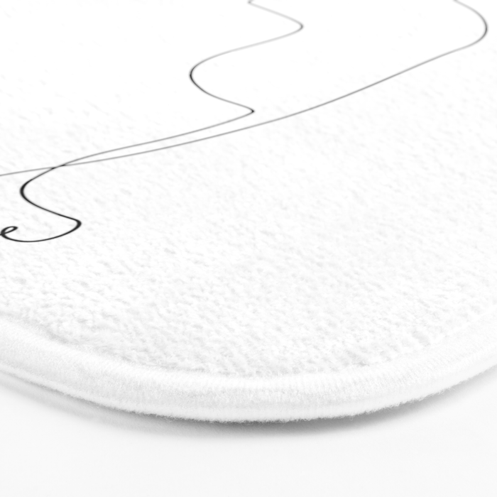 Dog and Owner Fist Bump Line Drawing Bath Mat Gallery Image 3