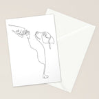 Dog and Owner Fist Bump Line Drawing Stationery Card Gallery Image 2