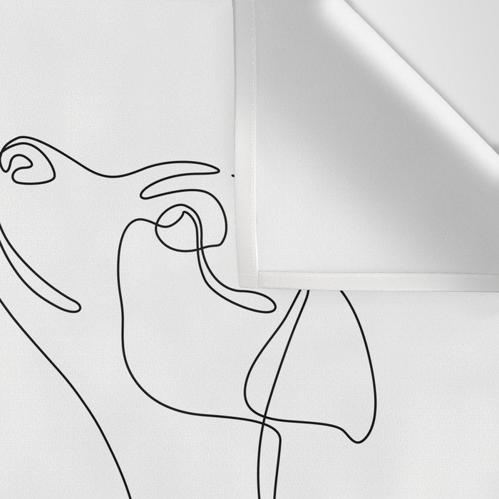Dog and Owner Fist Bump Line Drawing Wall Tapestry Gallery Image 3