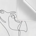 Dog and Owner Fist Bump Line Drawing Wall Tapestry Gallery Image 3
