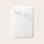 Dog and Owner Fist Bump Line Drawing Bath Mat Gallery Image 1
