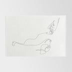 Dog and Owner Fist Bump Line Drawing Rug Gallery Image 2