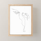 Dog and Owner Fist Bump Line Drawing Mini Art Print Gallery Image 1