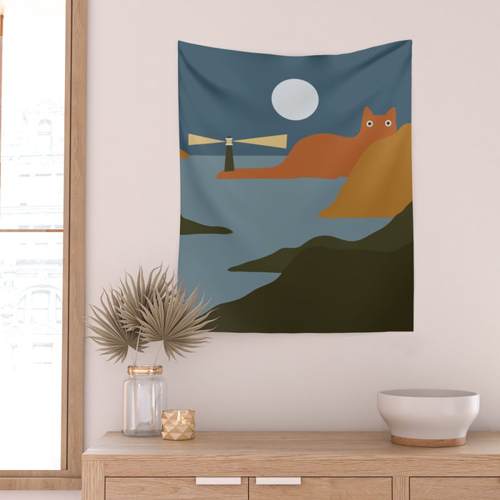 Cat Landscape 20 Wall Tapestry Gallery Image 2