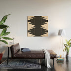 Geometric Southwestern Minimalism - Black and White Wood Wall Art Gallery Image 2