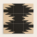 Geometric Southwestern Minimalism - Black and White Wood Wall Art Gallery Image 1