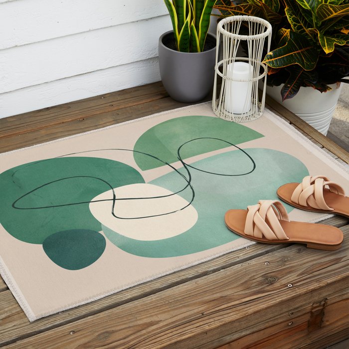 Floating Abstraction 8 Outdoor Rug Gallery Image 2