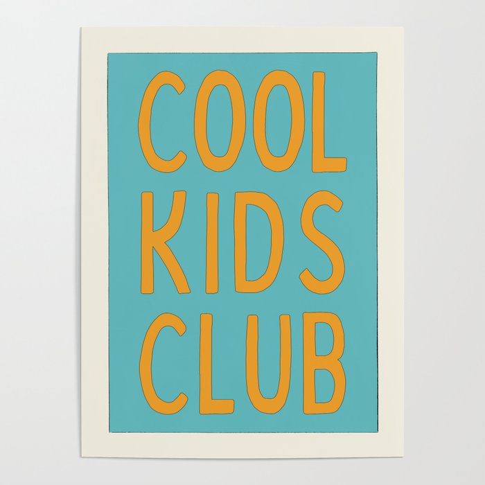 Cool Kids Club - Blue and Orange Retro Typography Poster Gallery Image 4