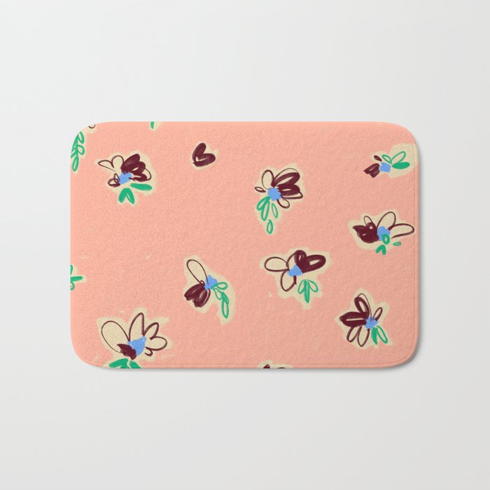 EASY ELEGANCE floral pattern Bath Mat Gallery Image 1