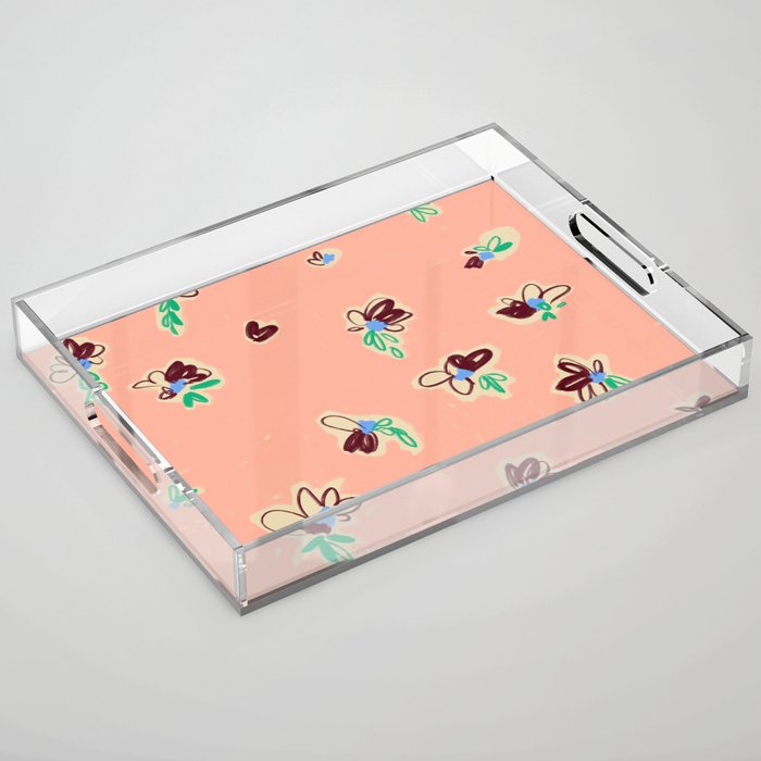 EASY ELEGANCE floral pattern Acrylic Tray Gallery Image 1