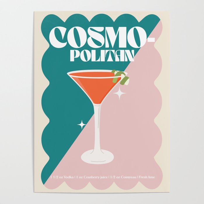Cosmopolitan Cocktail Print Poster Gallery Image 1