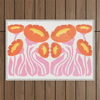 Coral Cosmos: Les Fleurs | Flower Market 05 | Spring Summer 23 Outdoor Rug Gallery Image 1