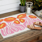 Coral Cosmos: Les Fleurs | Flower Market 05 | Spring Summer 23 Outdoor Rug Gallery Image 2