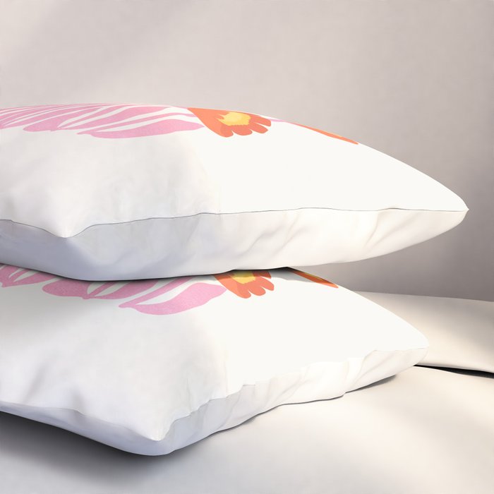 Coral Cosmos: Les Fleurs | Flower Market 05 | Spring Summer 23 Pillow Sham Gallery Image 3