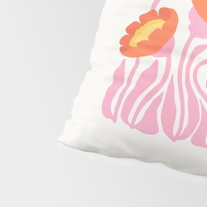 Coral Cosmos: Les Fleurs | Flower Market 05 | Spring Summer 23 Pillow Sham Gallery Image 4