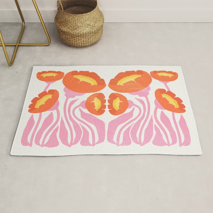Coral Cosmos: Les Fleurs | Flower Market 05 | Spring Summer 23 Rug Gallery Image 1