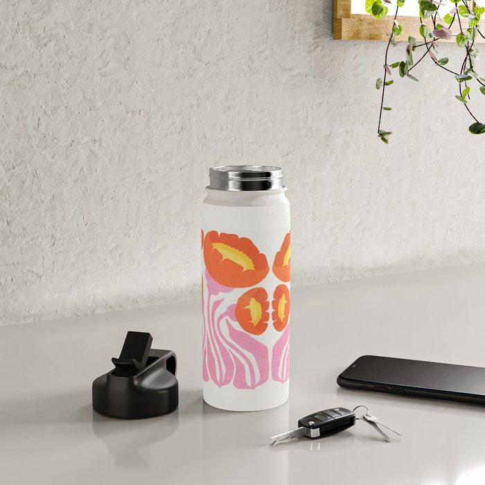 Coral Cosmos: Les Fleurs | Flower Market 05 | Spring Summer 23 Water Bottle Gallery Image 4