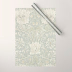William Morris Honeysuckle & Tulip Pale Grey Blue Floral Wrapping Paper Gallery Image 1