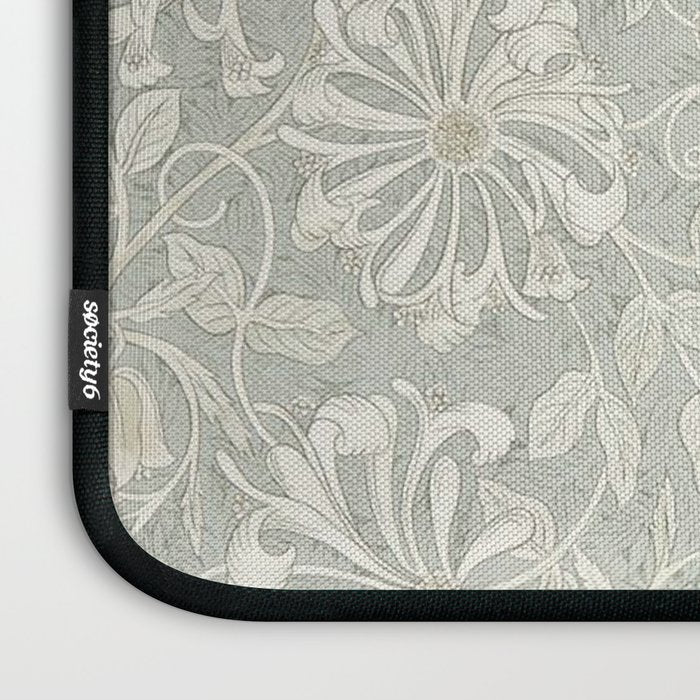William Morris Honeysuckle & Tulip Pale Grey Blue Floral Laptop Sleeve Gallery Image 3